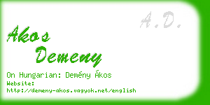 akos demeny business card